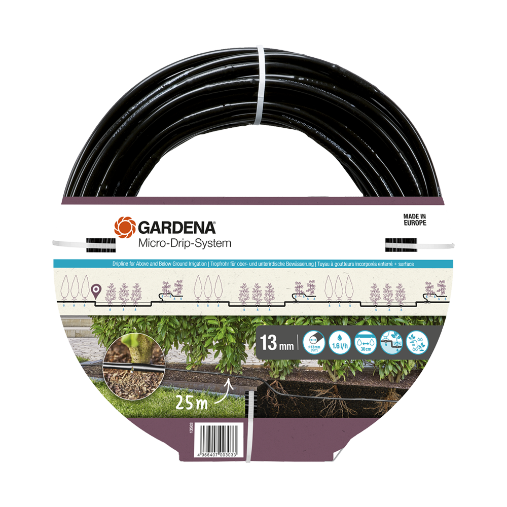 Gardena Drypslange 25 meter med indbyggede dryppere