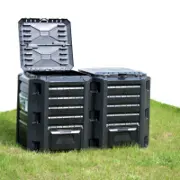 Sort kompostbeholder på 800 liter fra Boligcenter