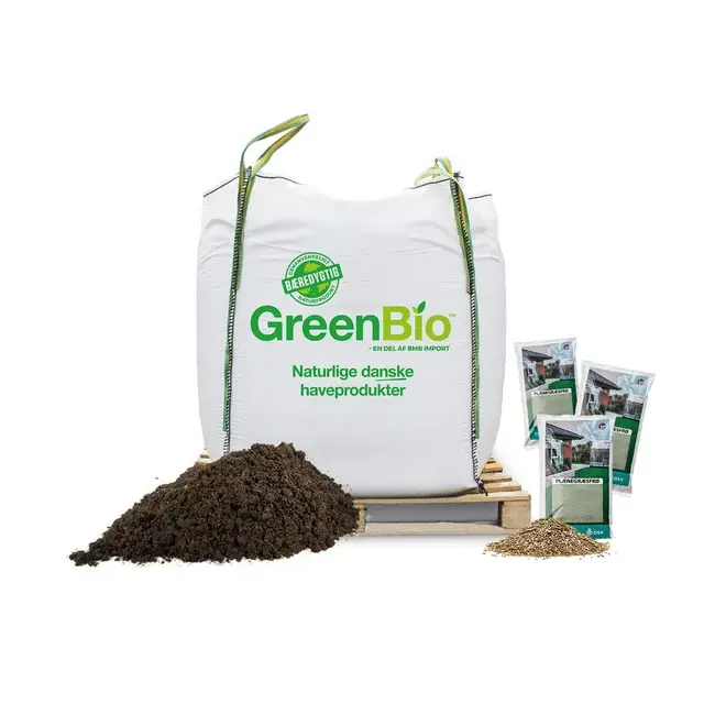 Topdressing græsplæne + 3 kg Villa turf græsfrø (1 valgfri topdressing) fra Gruslevering.dk